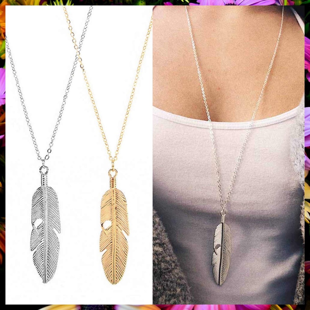 3-$20 Sublime Feather Pendant Boho Minimalist Necklace